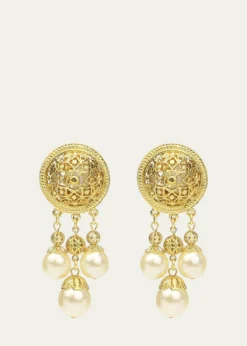 Ben-AmunPearly Dangle Clip Earrings