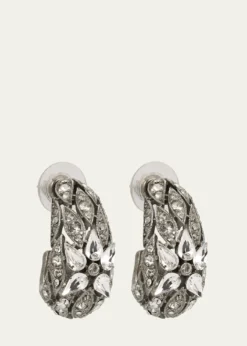 Ben-AmunSilver Crystal Hoop Earrings