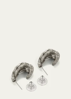 Ben-AmunSilver Crystal Hoop Earrings