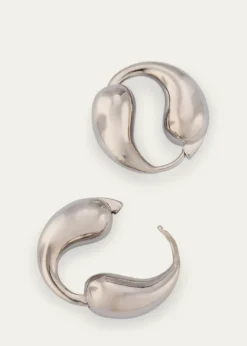 Ben-AmunSilver Plated Tapered Hoop Earrings