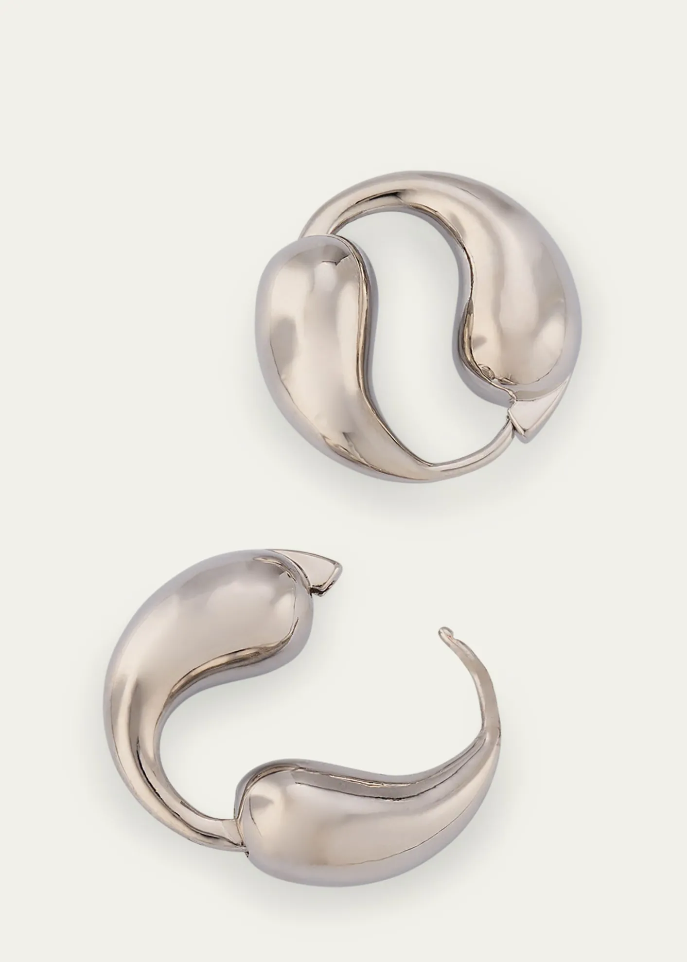 Ben-AmunSilver Plated Tapered Hoop Earrings