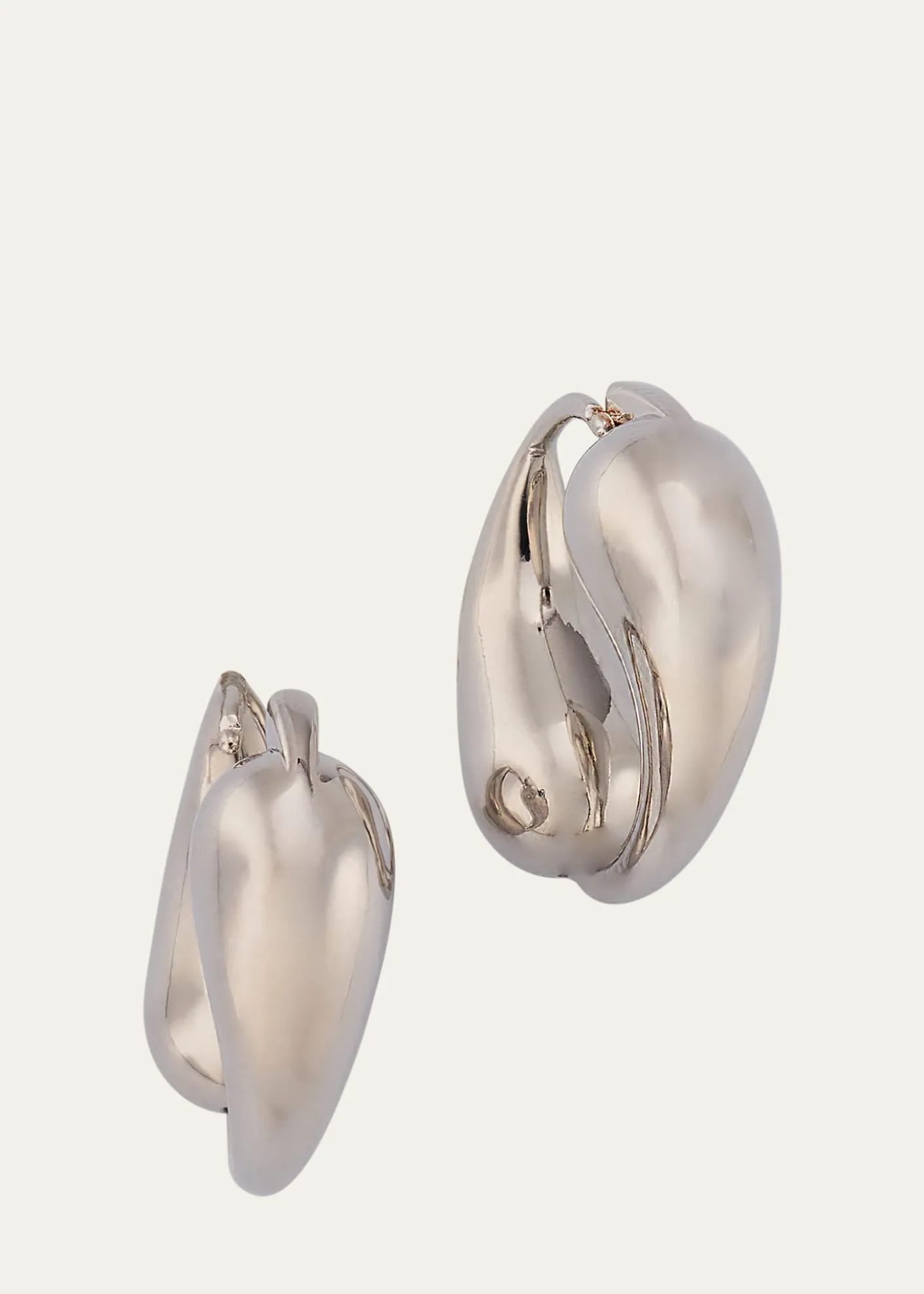 Ben-AmunSilver Plated Tapered Hoop Earrings