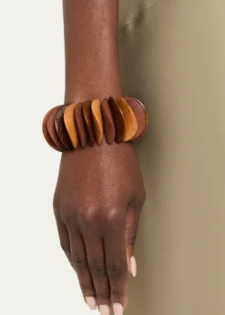 Ben-AmunStretch Two-Tone Wooden Bracelet