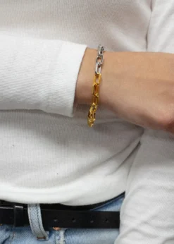 Ben-AmunTwo-Tone Link Bracelet, Gold/Silver