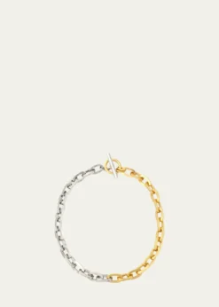 Ben-AmunTwo-Tone Link Necklace, 18"L