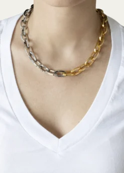 Ben-AmunTwo-Tone Link Necklace, 18