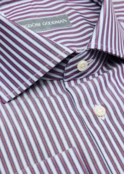 Bergdorf GoodmanMen's Cotton Pinstripe Spread-Collar Dress Shirt