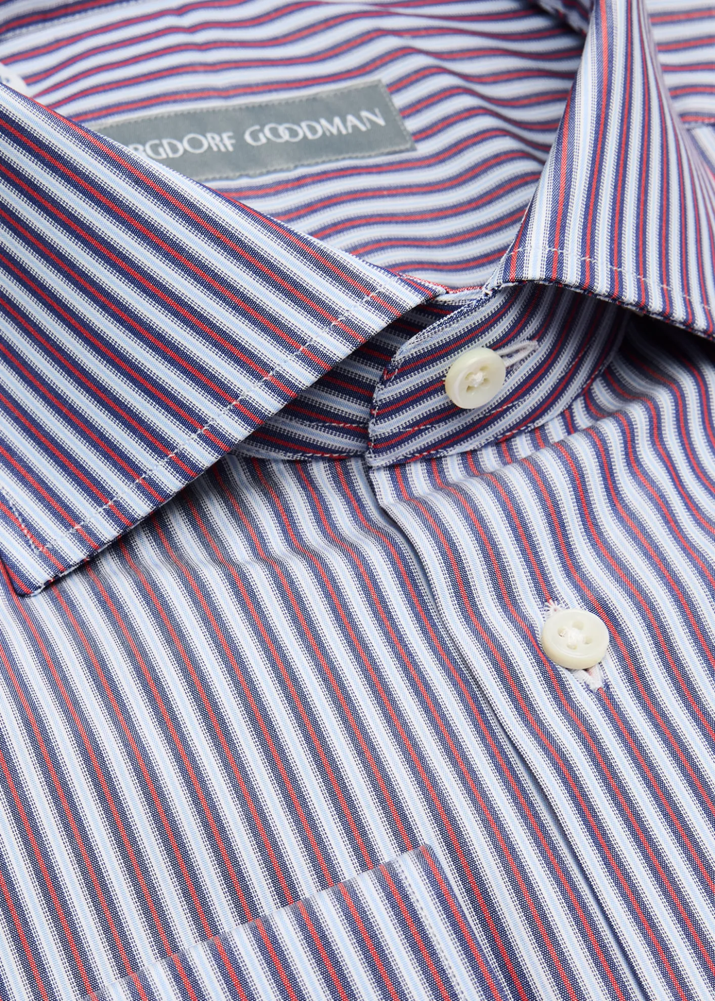Bergdorf GoodmanMen's Cotton Pinstripe Spread-Collar Dress Shirt