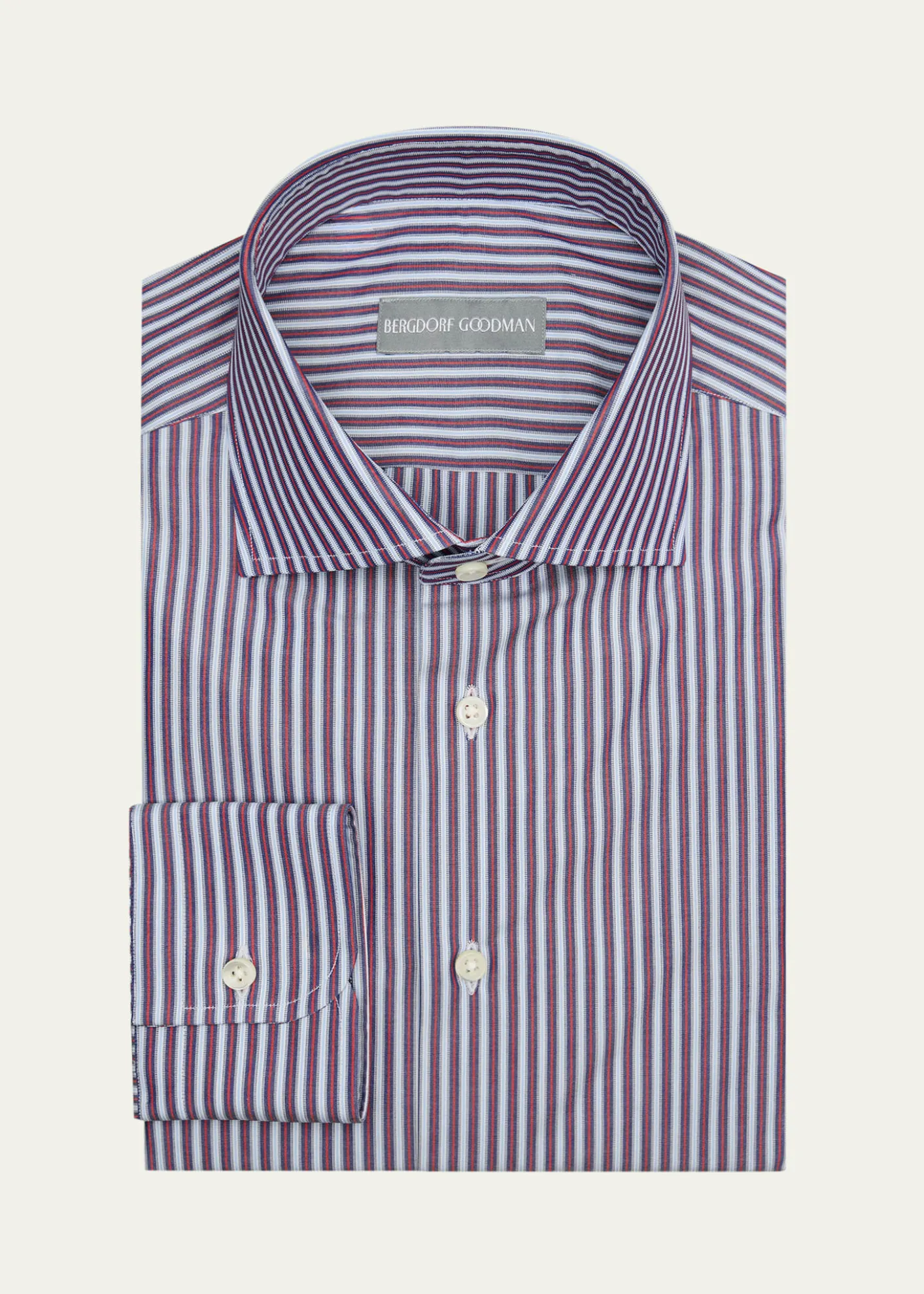Bergdorf GoodmanMen's Cotton Pinstripe Spread-Collar Dress Shirt
