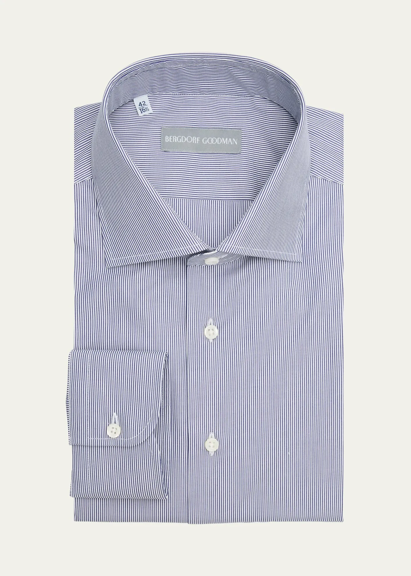 Bergdorf GoodmanMen's Cotton Petite Bengal Stripe Dress Shirt