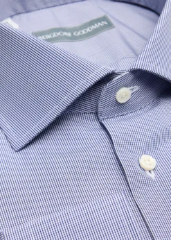 Bergdorf GoodmanMen's Cotton Micro-Check Spread Collar Dress Shirt
