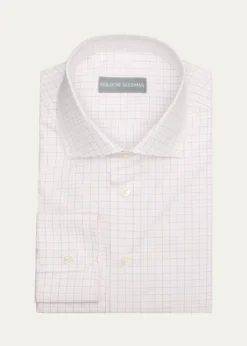 Bergdorf GoodmanMen's Cotton Grid Check Spread Collar Dress Shirt