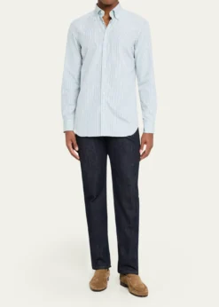 Bergdorf GoodmanMen's Cotton Tattersall Check Button-Collar Sport Shirt