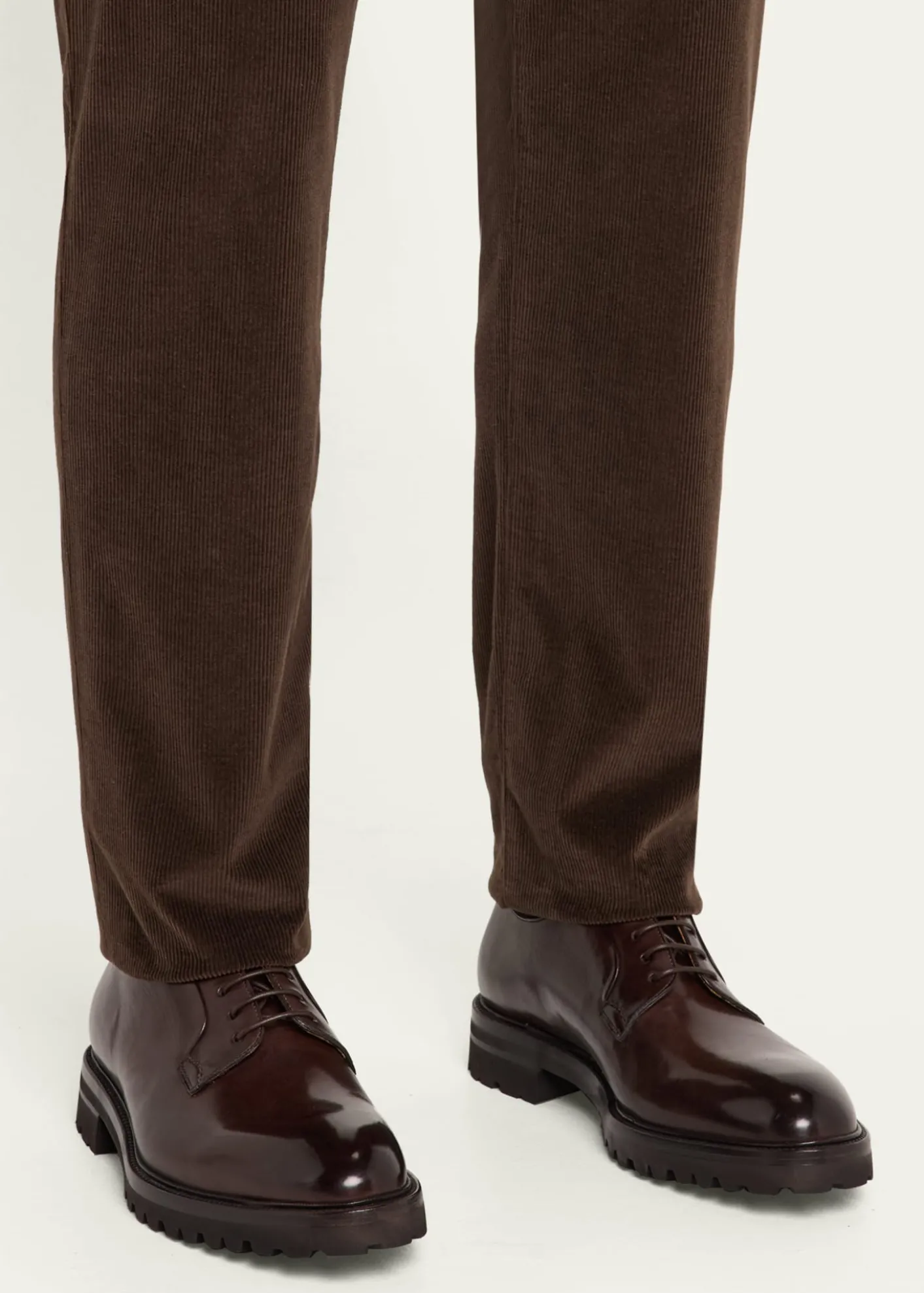 Bergdorf GoodmanMen's Lug-Sole Calfskin Derby Shoes