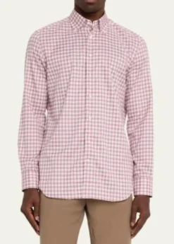 Bergdorf GoodmanMen's Plaid Button-Front Dress Shirt