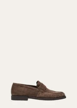 Bergdorf GoodmanMen's Suede Moc-Toe Penny Loafers