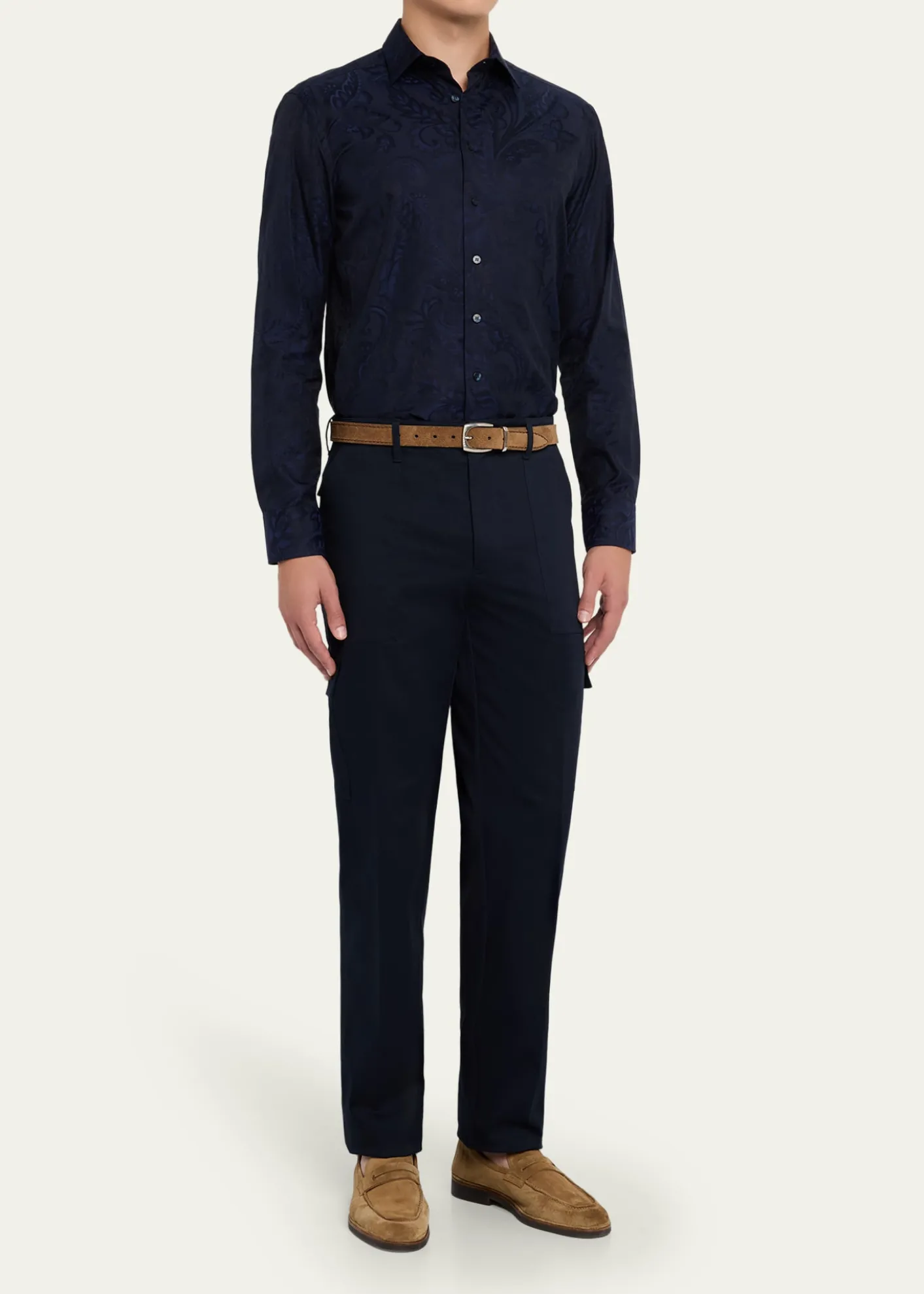 Bergdorf GoodmanMen's Suede Flex-Sole Penny Loafers