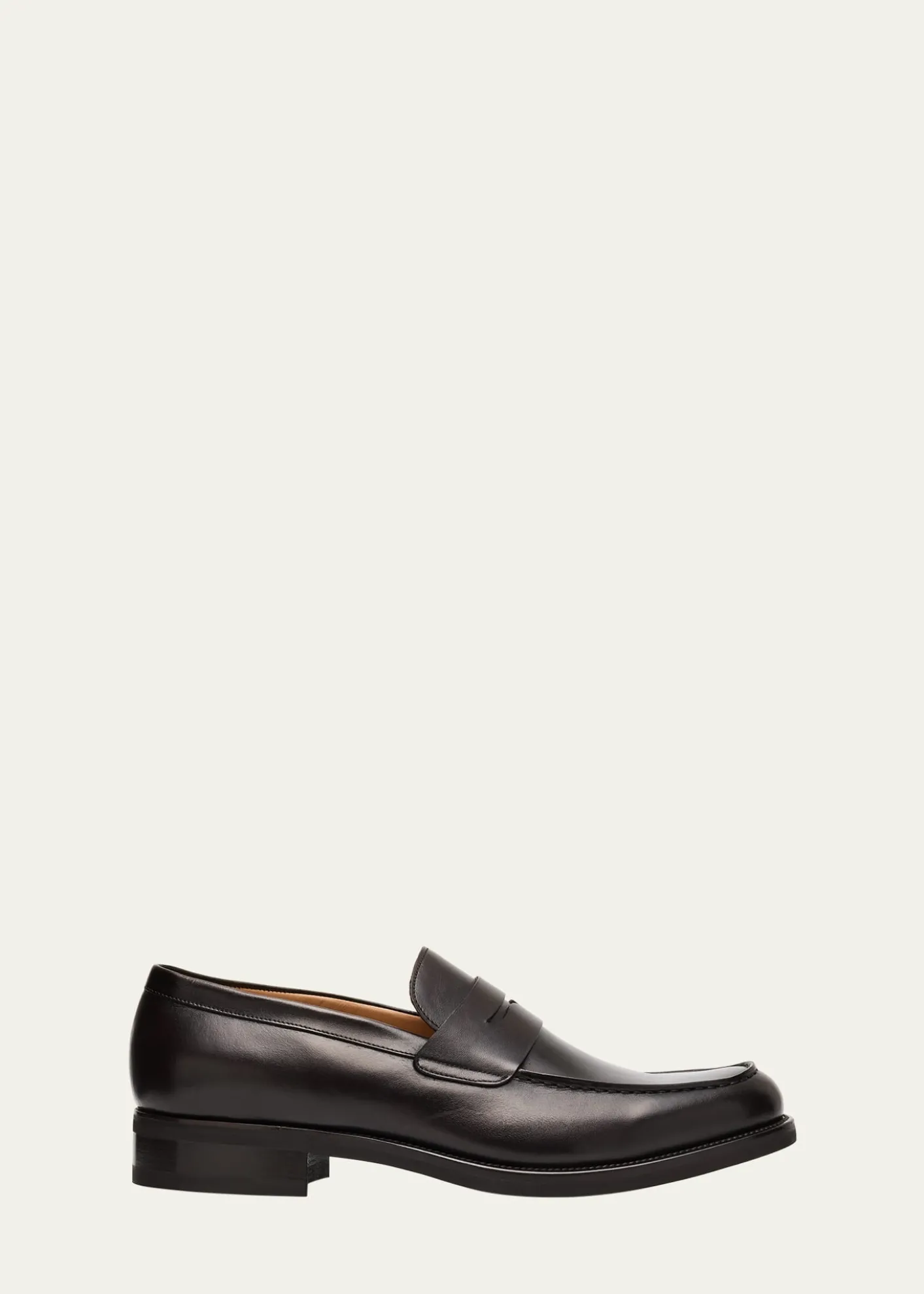 Bergdorf GoodmanMen's Brushed Leather Rubber-Sole Penny Loafers
