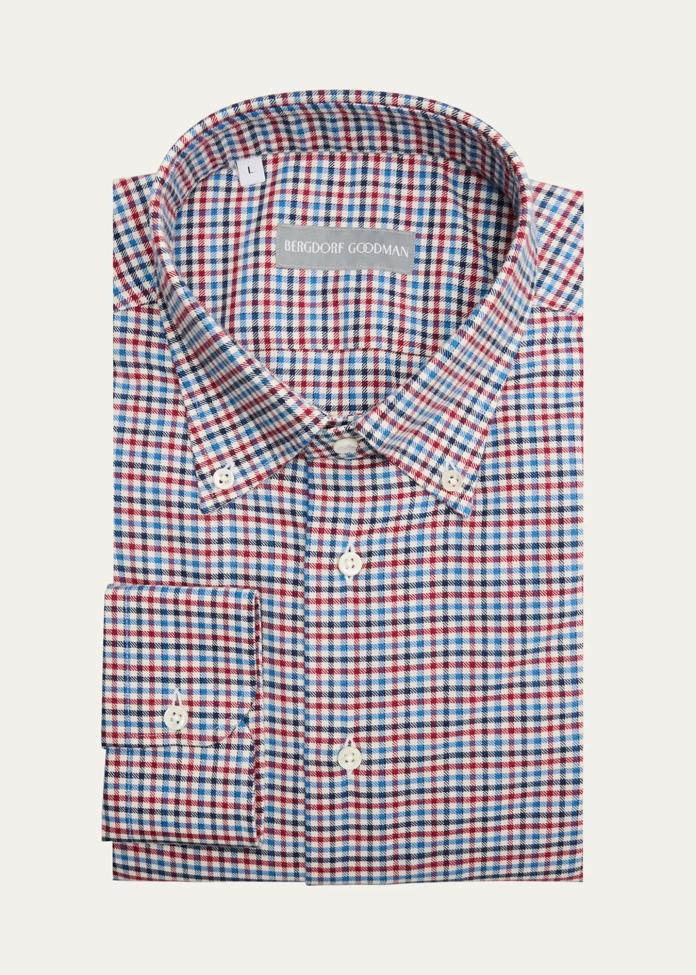 Bergdorf GoodmanMen's Cotton Gingham Button-Collar Sport Shirt