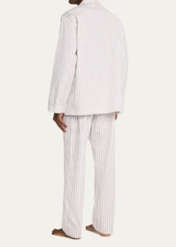 Bergdorf GoodmanMen's Cotton Pinstripe Long Pajama Set