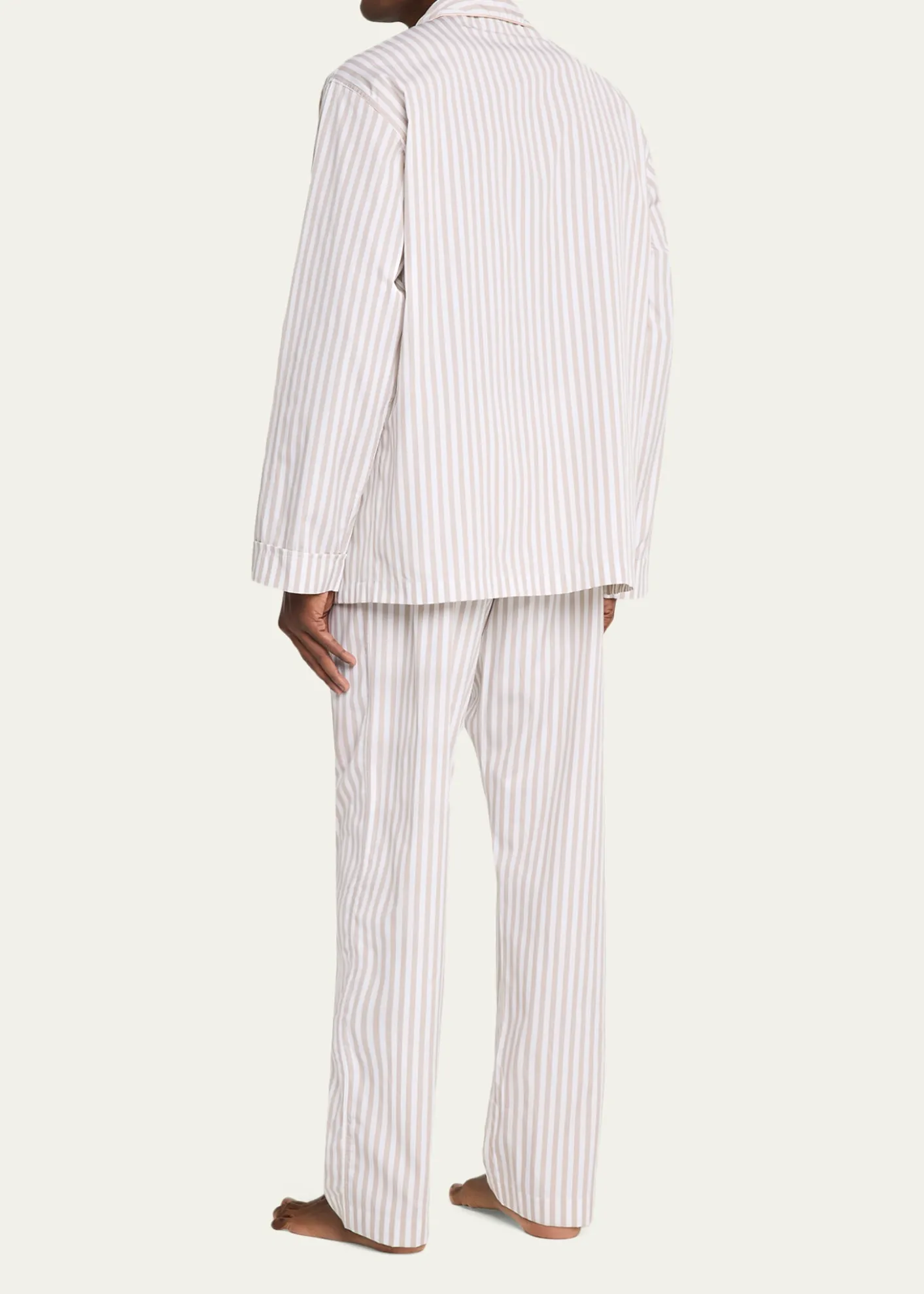 Bergdorf GoodmanMen's Cotton Pinstripe Long Pajama Set
