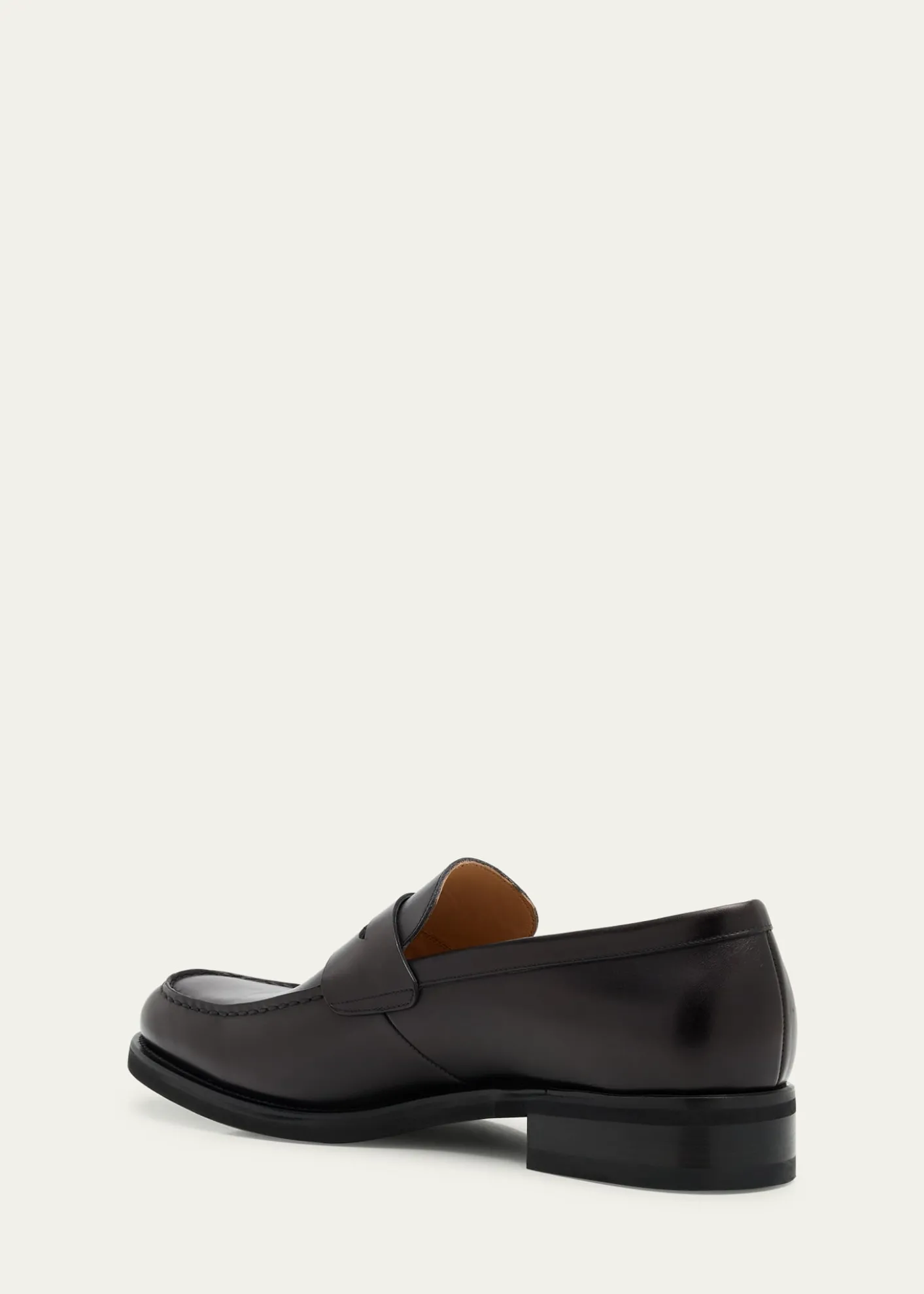 Bergdorf GoodmanMen's Matte Leather Rubber-Sole Penny Loafers