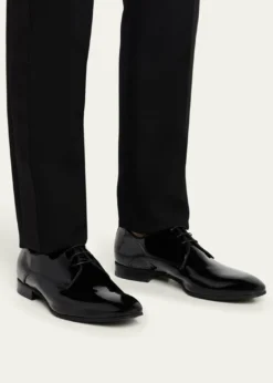 Bergdorf GoodmanMen's Patent Leather Rubber-Sole Derby Shoes