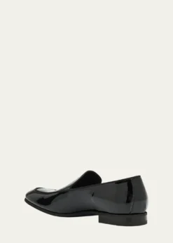 Bergdorf GoodmanMen's Piped Patent Leather Apron-Toe Venetian Loafers