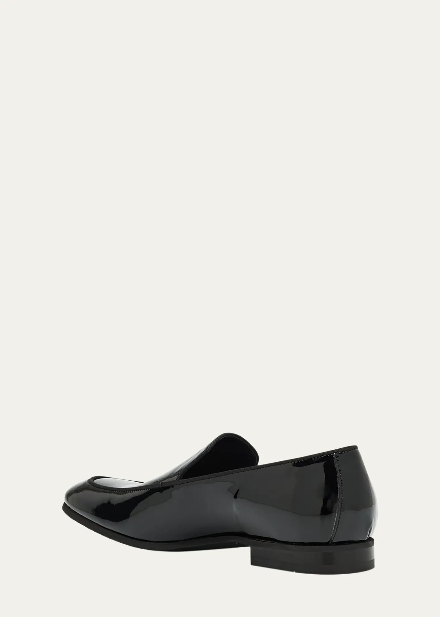 Bergdorf GoodmanMen's Piped Patent Leather Apron-Toe Venetian Loafers