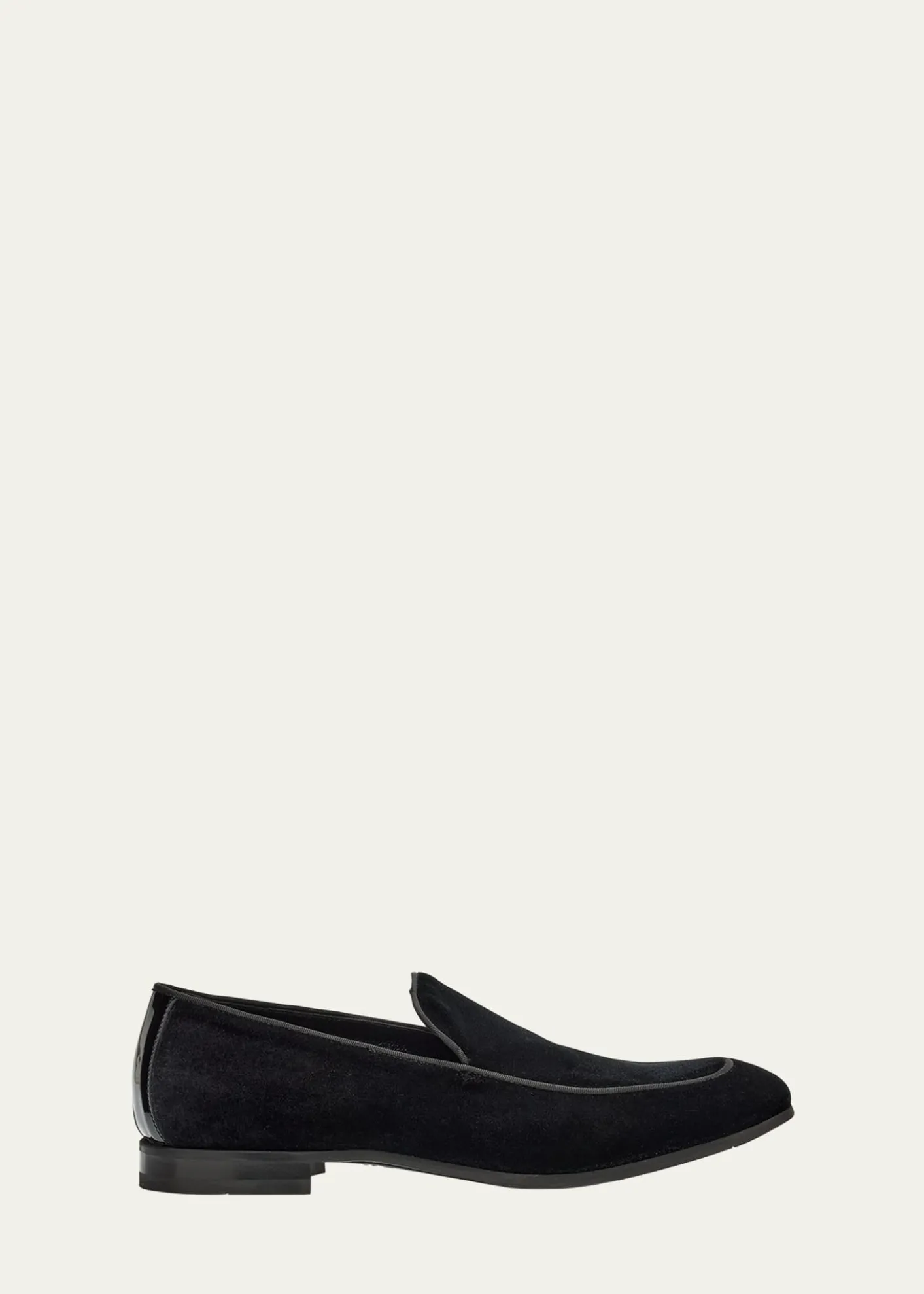 Bergdorf GoodmanMen's Piped Velvet Apron-Toe Venetian Loafers