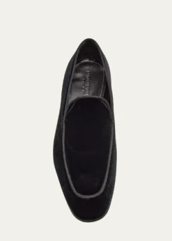 Bergdorf GoodmanMen's Piped Velvet Apron-Toe Venetian Loafers
