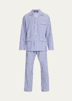 Bergdorf GoodmanMen's Striped Cotton Pajama Shirt