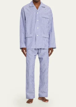 Bergdorf GoodmanMen's Striped Cotton Pajama Shirt
