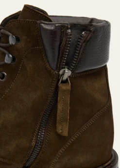 Bergdorf GoodmanMen's Waterproof Suede Side Zip Lace-Up Boots