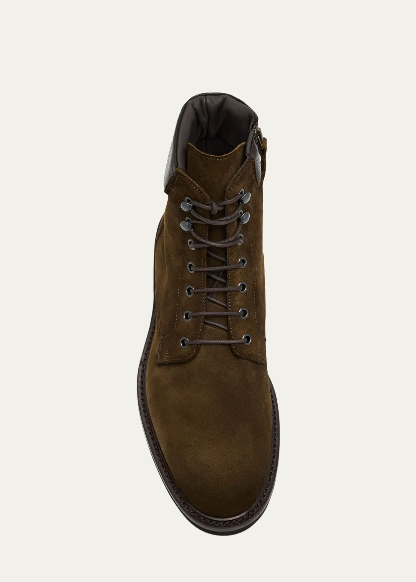 Bergdorf GoodmanMen's Waterproof Suede Side Zip Lace-Up Boots