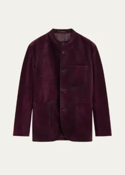 BerlutiMen's Suede Patina Chore Jacket