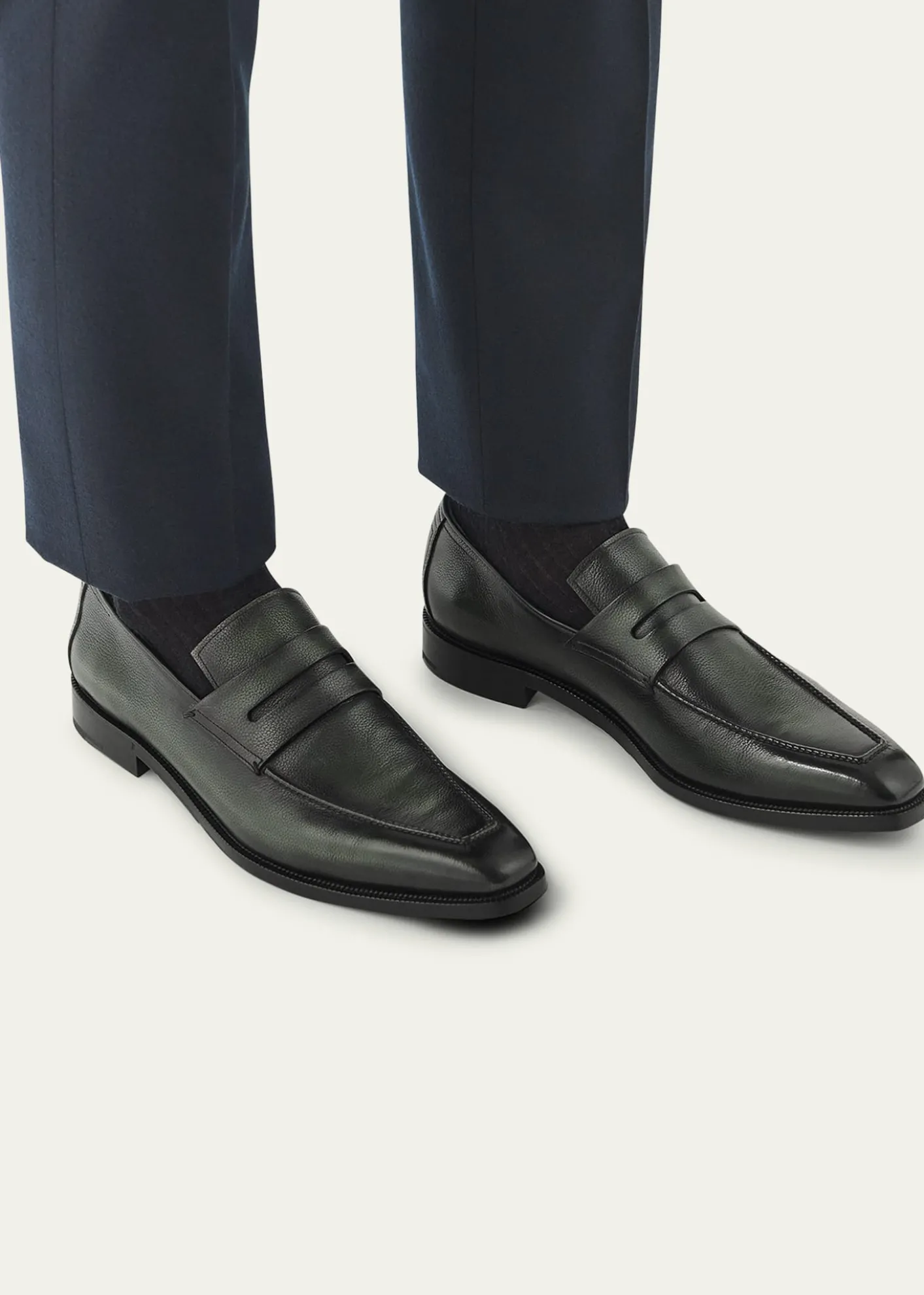 BerlutiMen's Andy Demesure Flex Leather Penny Loafers