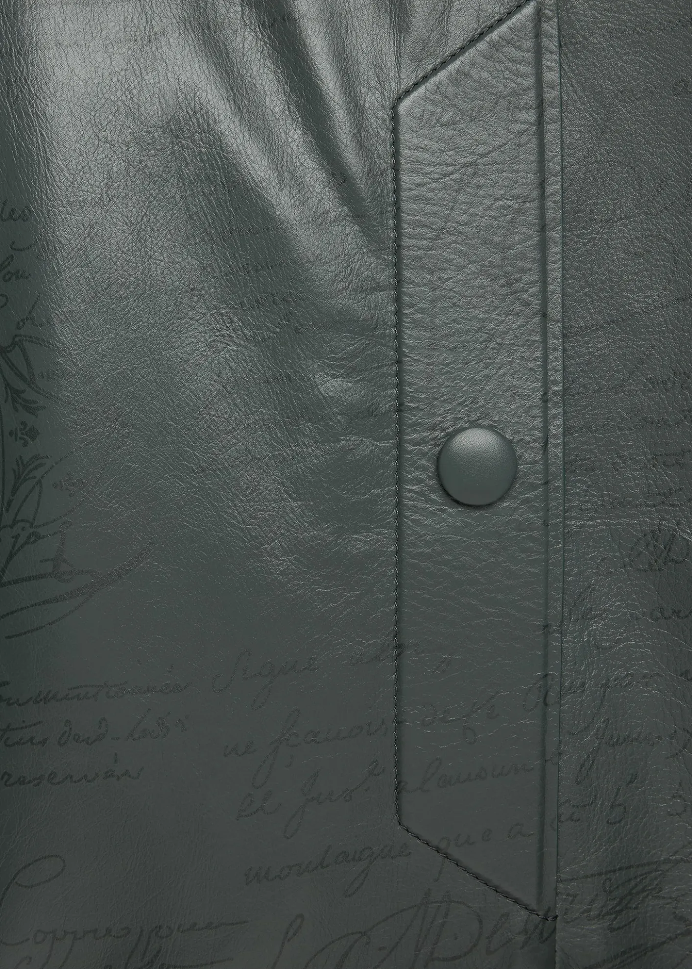 BerlutiMen's B-Way Scritto Leather Hooded Jacket