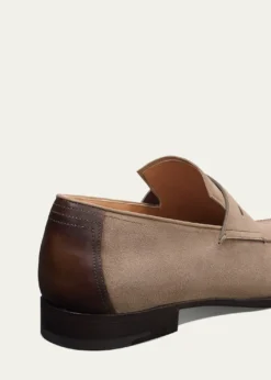 BerlutiMen's Demesure Flex Suede Penny Loafers