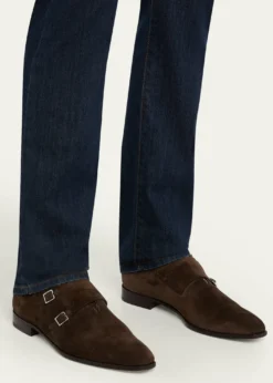BerlutiMen's Demsure Flex Suede Double-Monk Strap Loafers