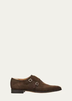 BerlutiMen's Demsure Flex Suede Double-Monk Strap Loafers