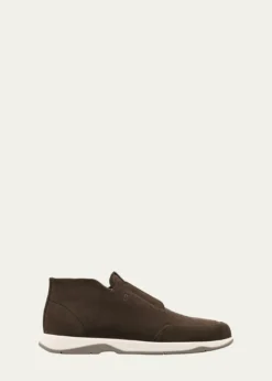 BerlutiMen's Echappee Suede Slip-On Boots