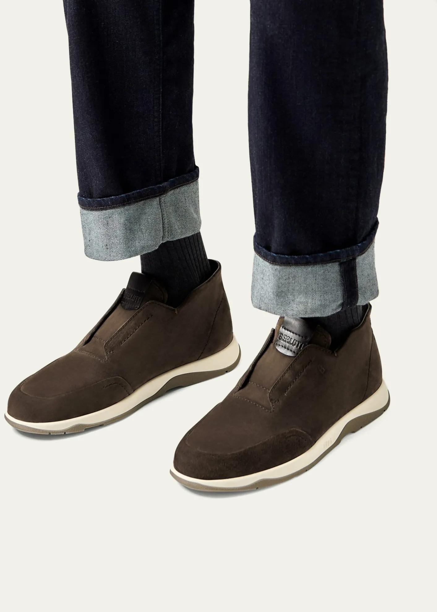 BerlutiMen's Echappee Suede Slip-On Boots