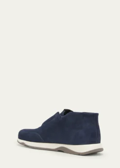 BerlutiMen's Echappee Suede Slip-On Loafer Boots