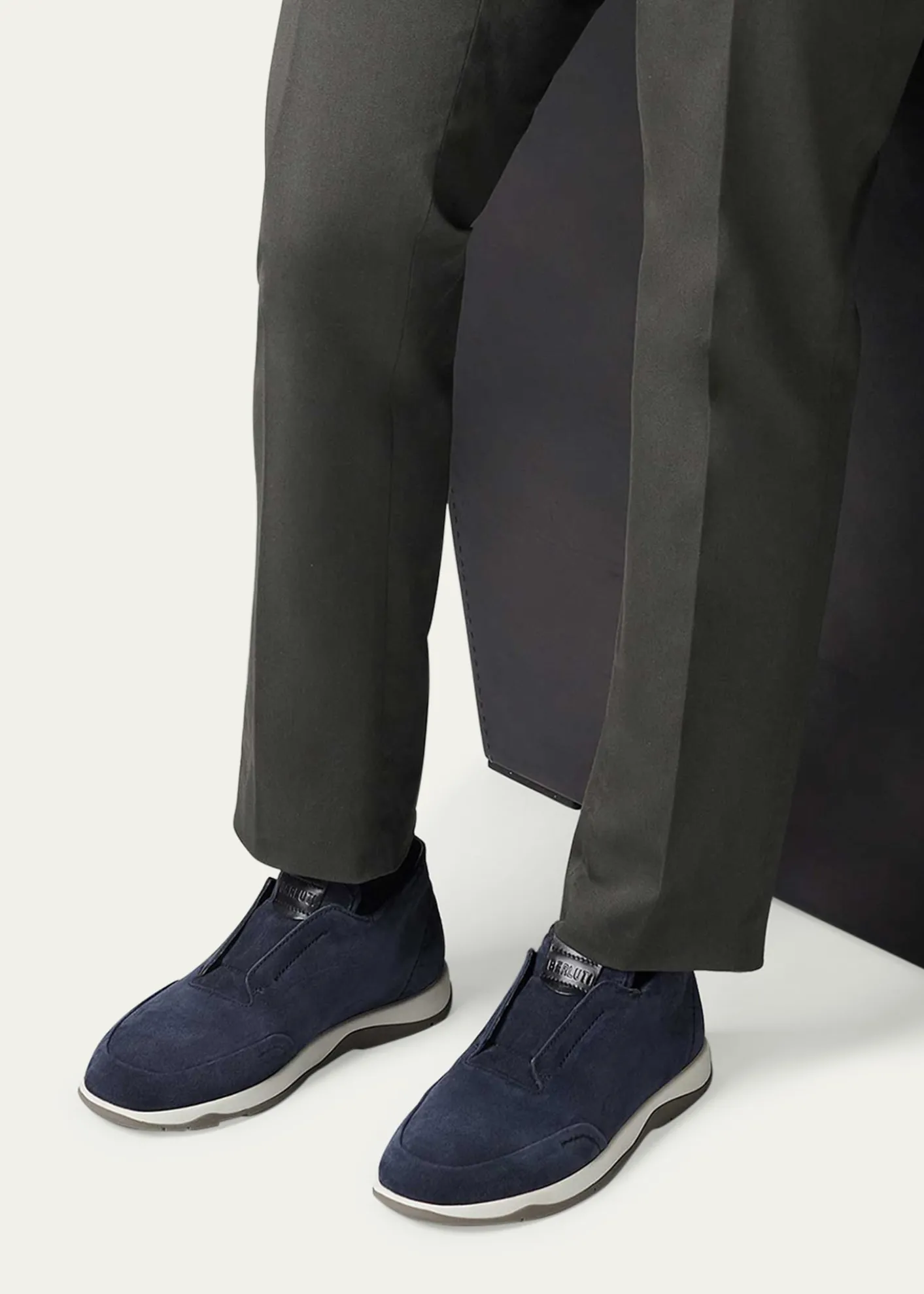 BerlutiMen's Echappee Suede Slip-On Loafer Boots