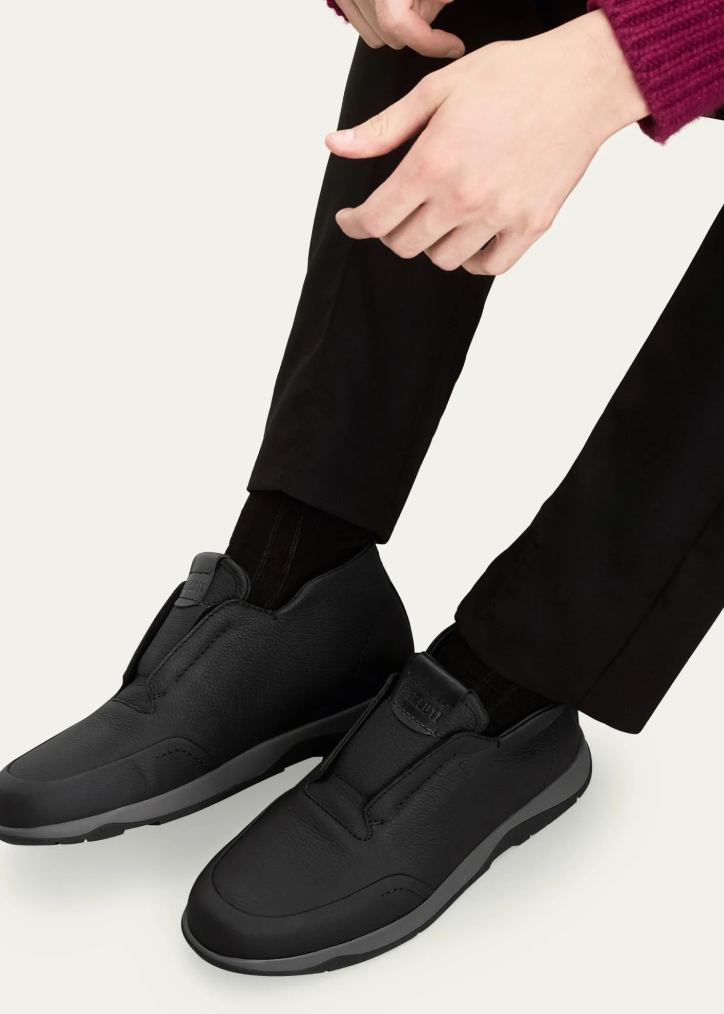 BerlutiMen's Echappée Suede Calf Slip On Boots