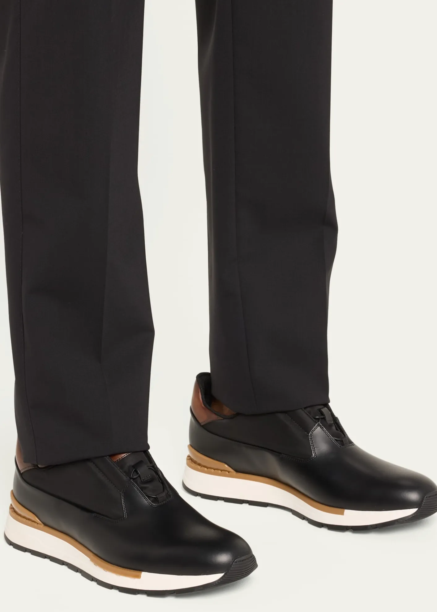 BerlutiMen's Fast Track Leather Low-Top Sneakers