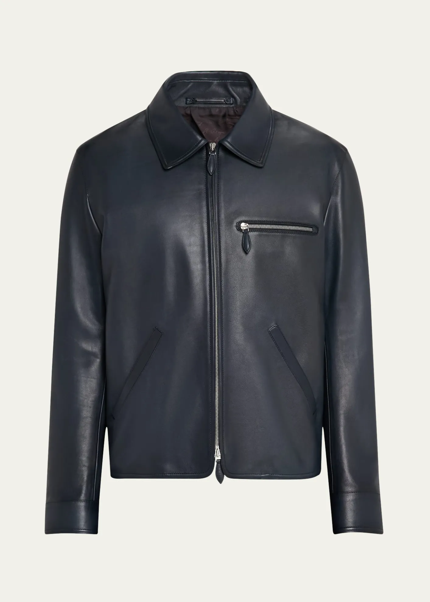 BerlutiMen's Full-Zip Leather Jacket