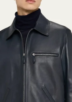 BerlutiMen's Full-Zip Leather Jacket