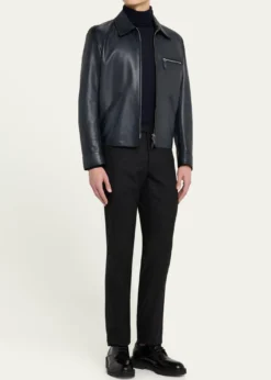 BerlutiMen's Full-Zip Leather Jacket